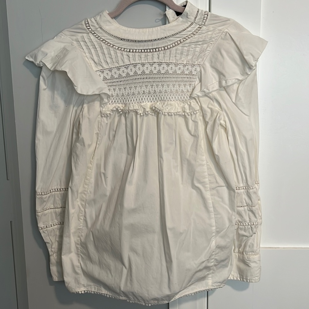 Jcrew cream, blouse, size extra small